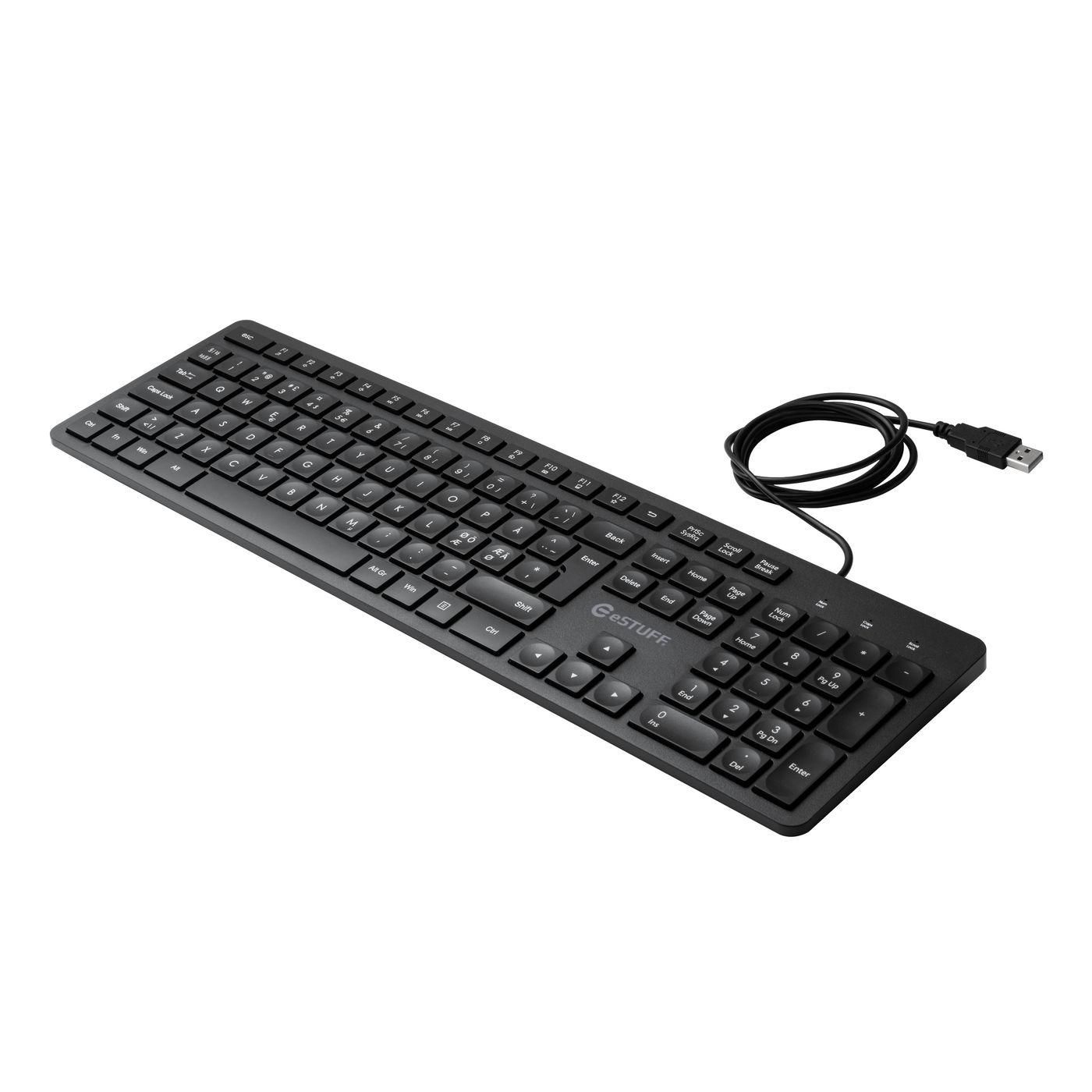 eSTUFF GLB211102 keyboard Office USB QWERTY Nordic Black