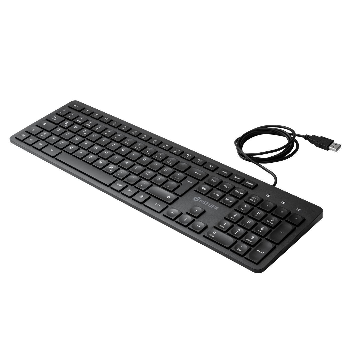 eSTUFF GLB211402 keyboard Office USB QWERTZ German Black