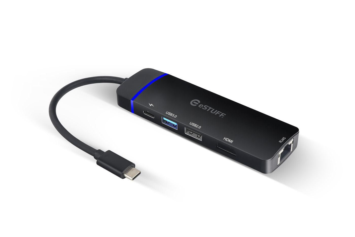 eSTUFF GLB235420 laptop dock/port replicator USB 3.2 Gen 1 (3.1 Gen 1) Type-C Black