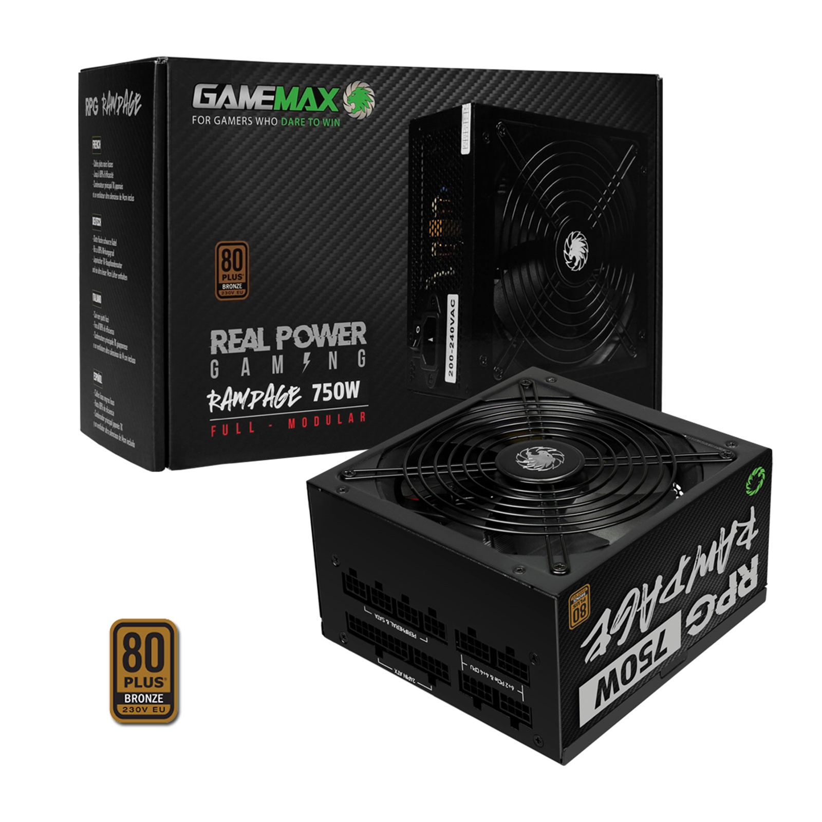 GAMEMAX RPG Rampage 750W Fully Modular 80 Plus Bronze PSU With 140mm FDB Fan