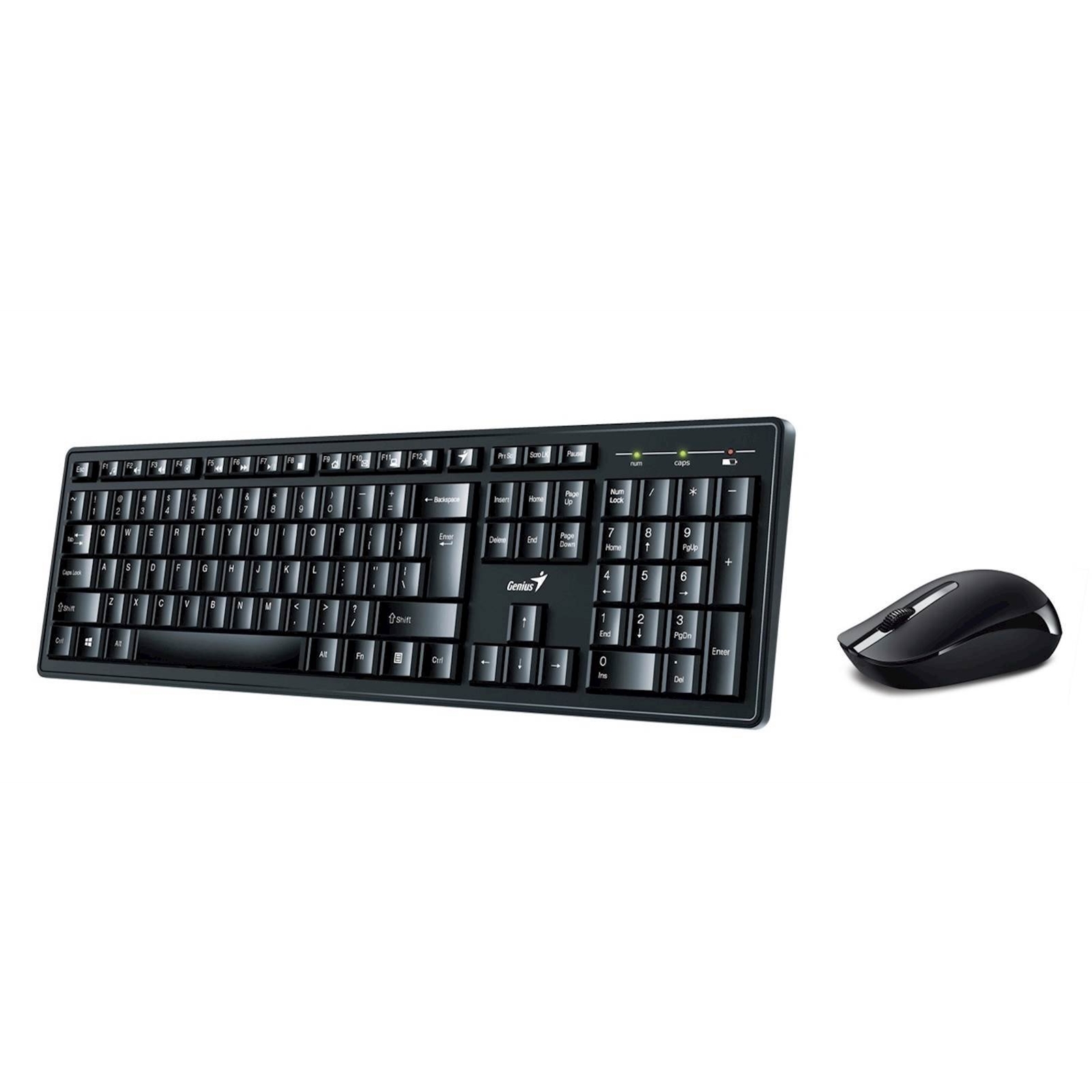 Genius Computer Technology KM-8200 Wireless Smart Keyboard and Mouse Combo Set, Customizable Function Keys, Multimedia, Full Size UK Layout and Optical Sensor Mouse, 1000dpi, designed for Home or Office