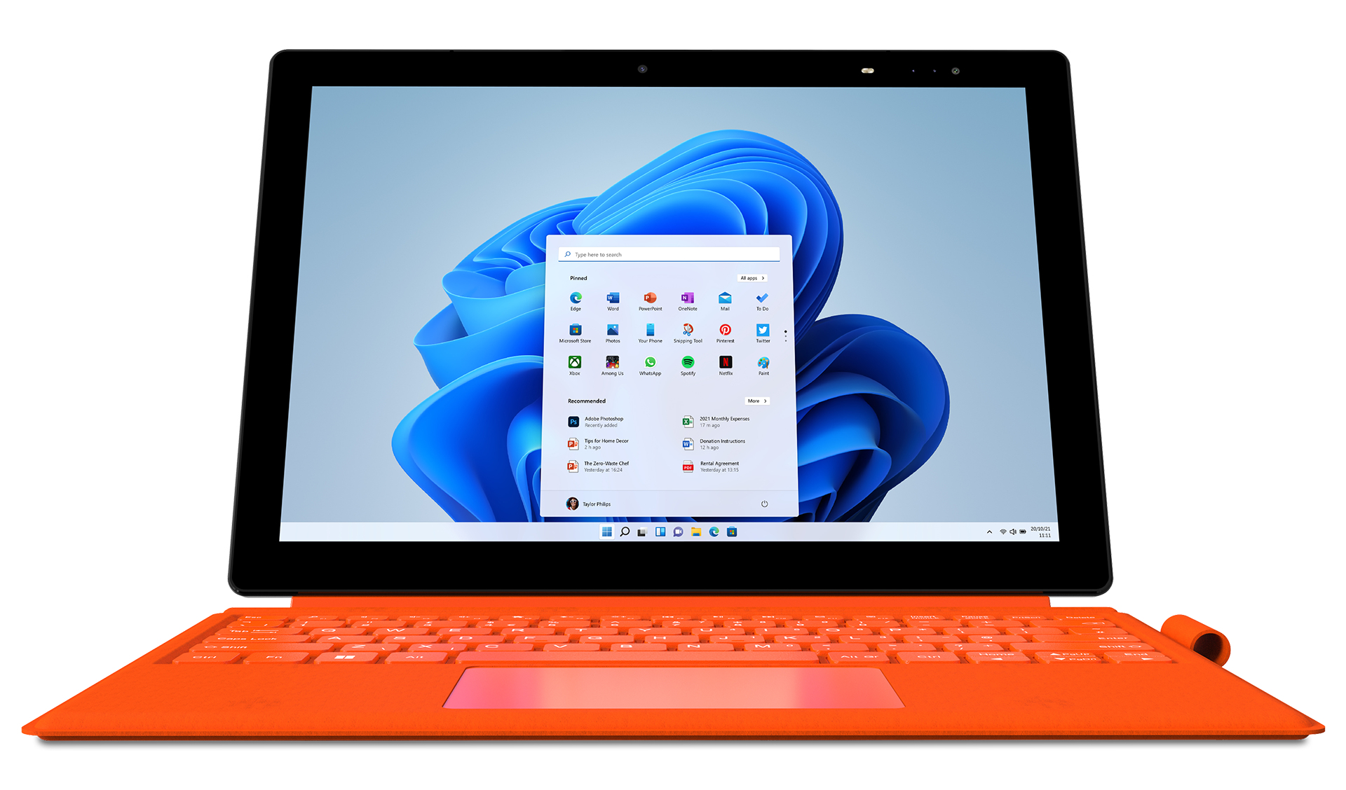 Geo Computers GeoPad 220 Hybrid (2-in-1) 30.7 cm (12.1") Touchscreen 2K Intel® Pentium® Silver N5030 4 GB LPDDR4-SDRAM 128 GB SSD Wi-Fi 5 (802.11ac) Windows 11 Home in S mode Orange