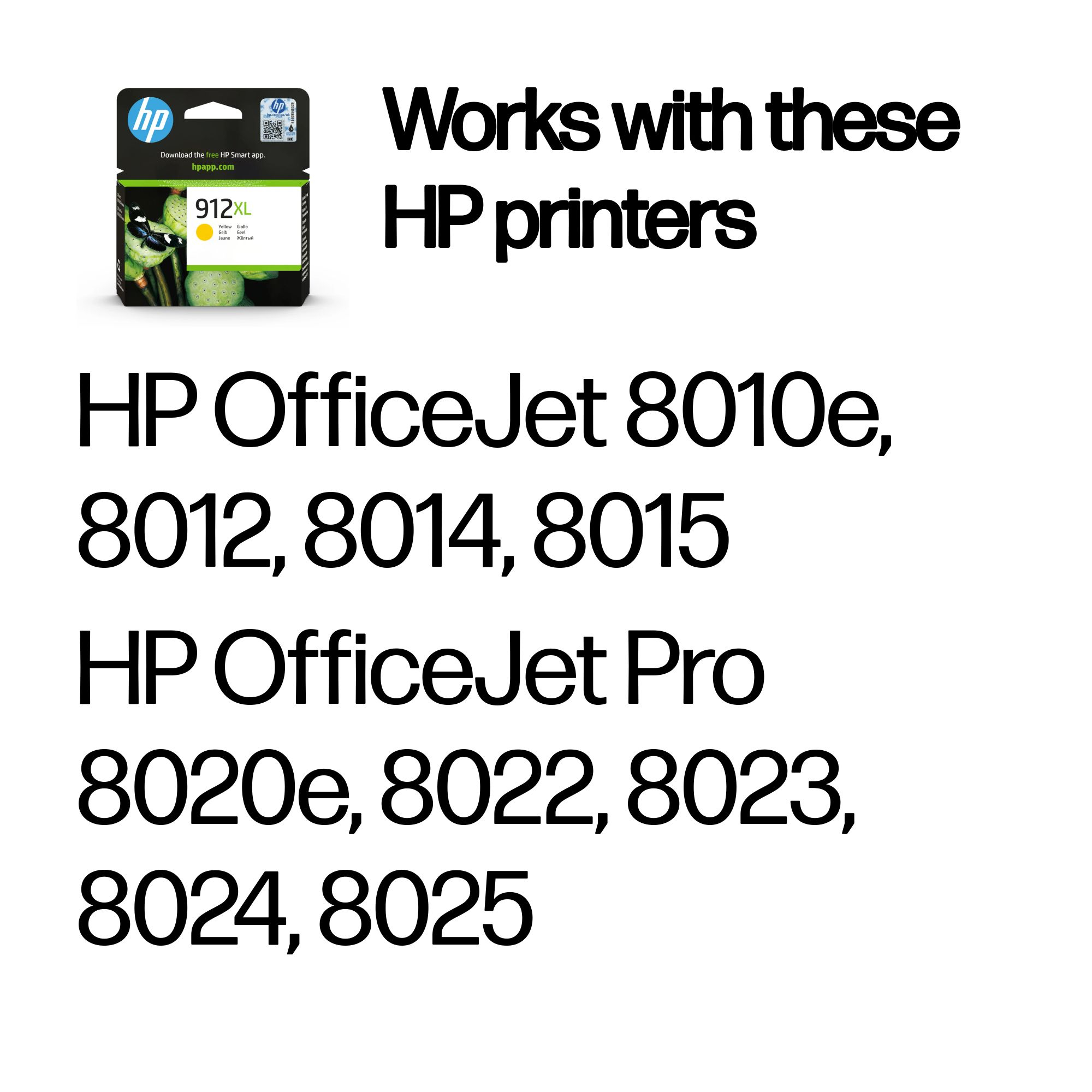 HP 3YL83AE/912XL Ink cartridge yellow high-capacity, 825 pages 9.9ml for HP OJ Pro 8010/e/8020