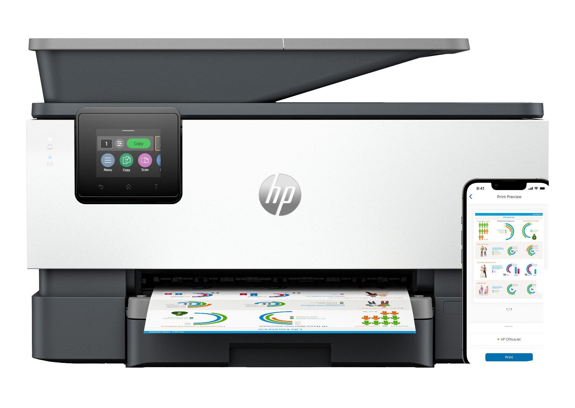 HP OfficeJet Pro 9120e Wireless All-in-One Color Printer, Instant Ink; Two-sided printing