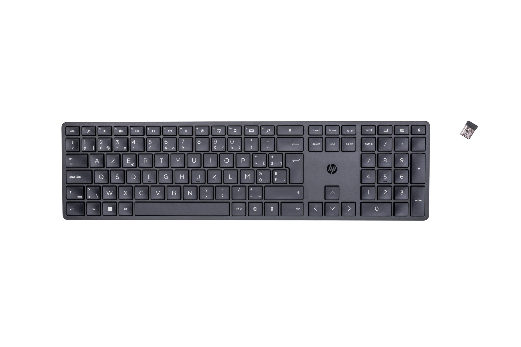 HP 450 Programmable Wireless keyboard RF Wireless + USB AZERTY Belgian Black