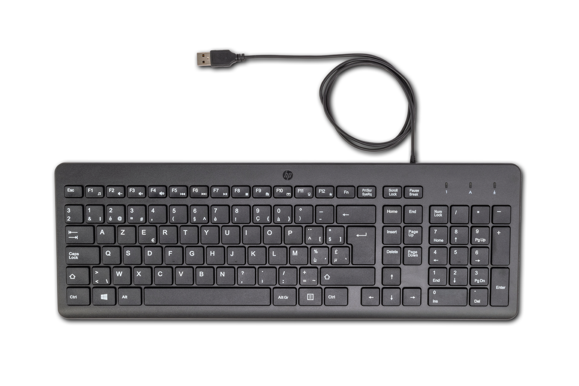 HP 150 Wired keyboard Universal USB AZERTY Belgian Black