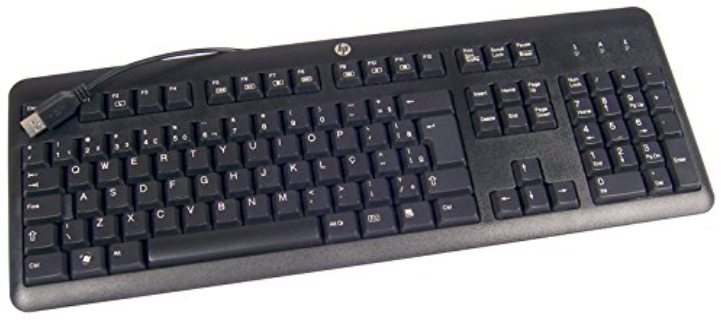 HP 672647-133 keyboard Office USB Portuguese Black