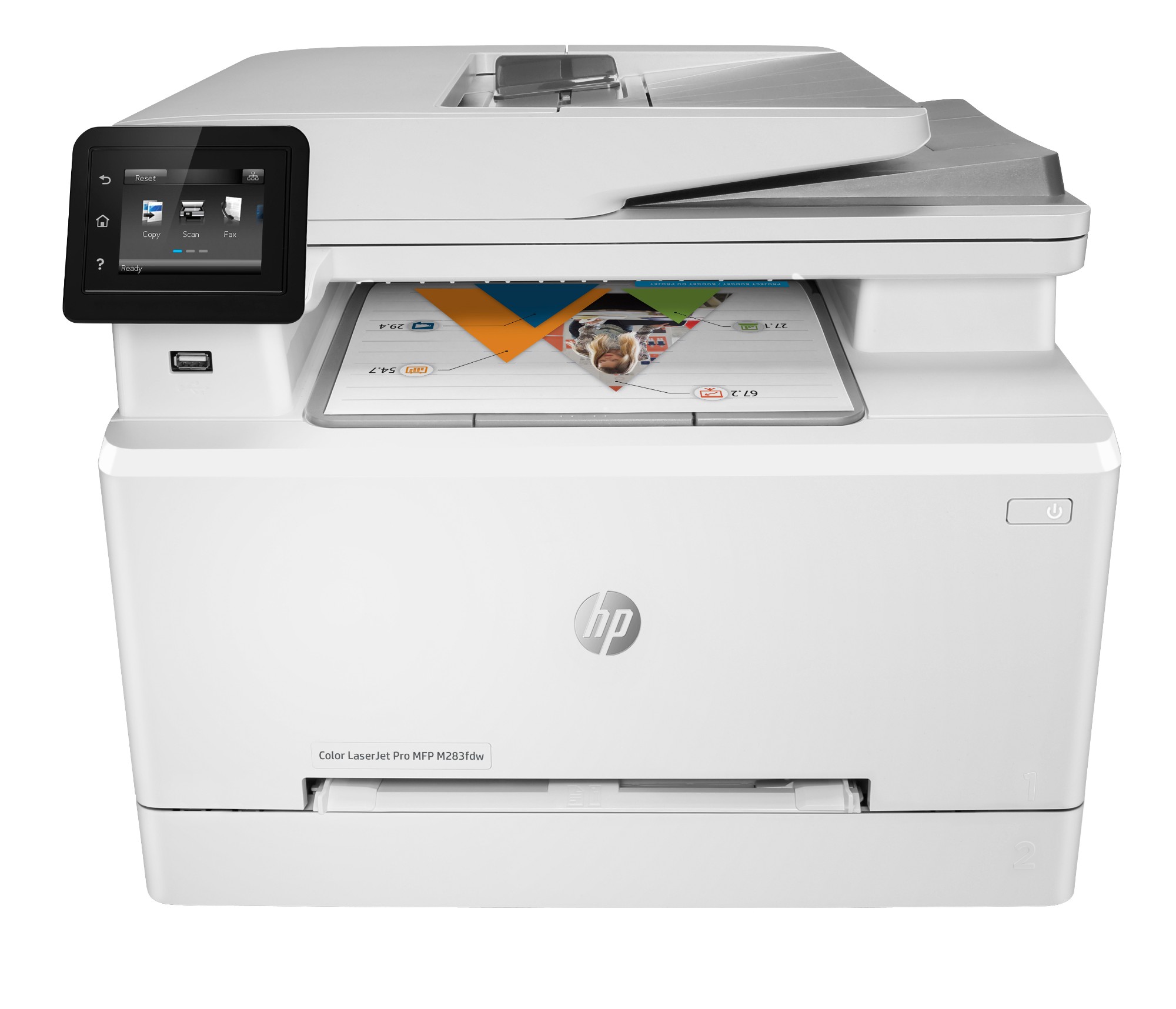 HP Color LaserJet Pro LaserJet Pro M283fdw Wireless Multifunction Color Printer, Copier, Scanner; Duplex