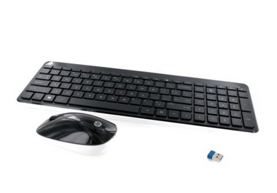HP 802450-051 keyboard Mouse included Office RF Wireless AZERTY French Black, White