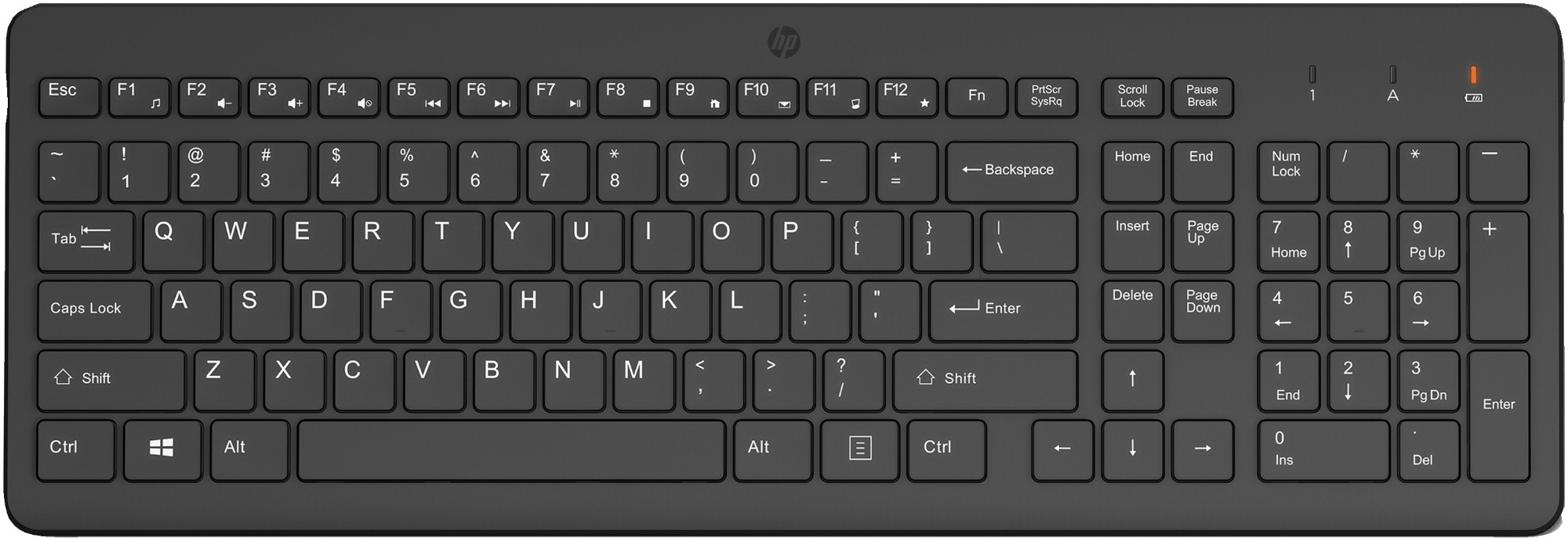 HP 225 WL KBD keyboard Universal RF Wireless Black