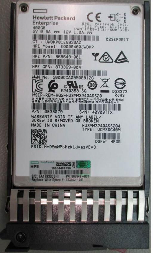 HP SSD 400GB SFF SAS WI ST DS