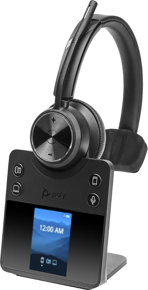 HP Poly Savi 7410 OFFICE - Savi 7400 series - headset - on-ear - DECT / Bluetooth - wireless - black - Certified for Microsoft Teams