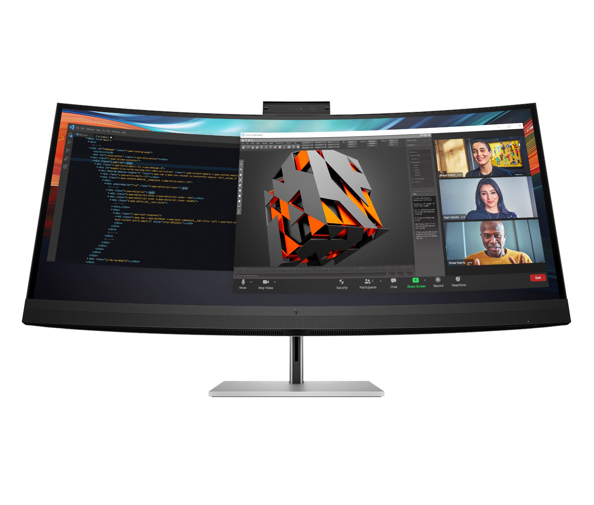 HP Series 7 Pro 39.7 inch 5K2K Conferencing Monitor-740pm