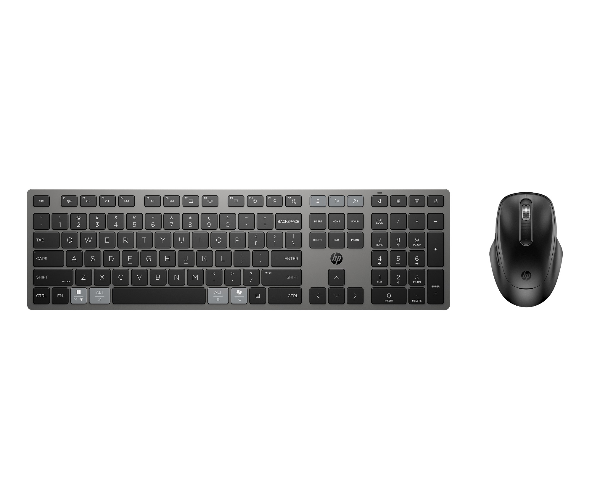 HP 720 MULTI RCHRGBL WLS KB MS keyboard Mouse included Home USB + Bluetooth Black