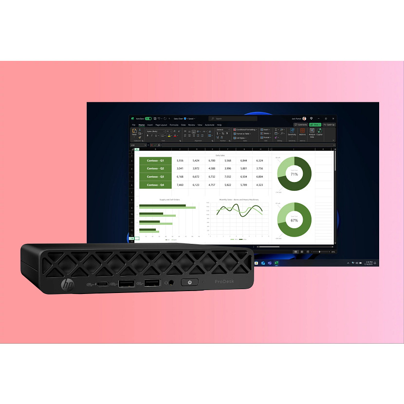 HP ProDesk 4 Mini G1i Desktop AI PC Intel Core Ultra 5 235T 16 GB DDR5-SDRAM 512 GB SSD Windows 11 Pro Mini PC Black