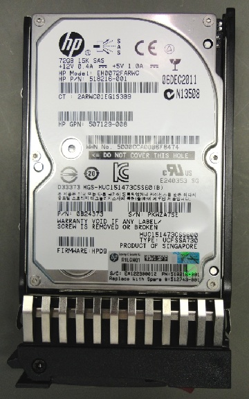 HPE 512743-001 internal hard drive 72 GB 15000 RPM 2.5" SAS