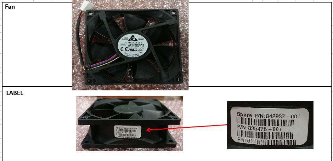 HPE Proliant ML10 Gen 9 Rear Fan