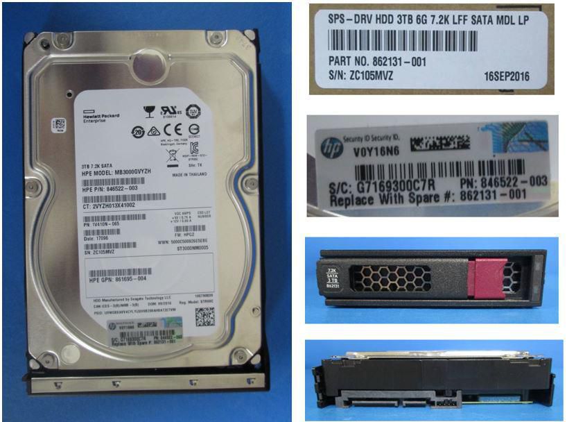 HPE DRV HDD 3TB 6G 7.2K LFF SATA