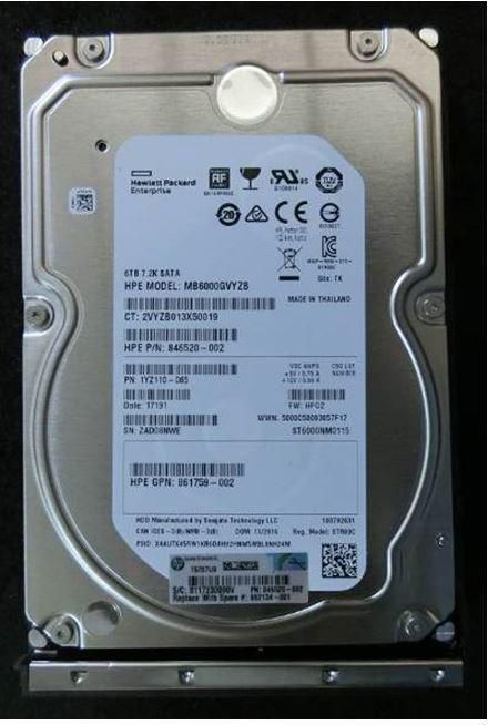HPE HDD 6TB 6G 7.2K LFF SATA MDL