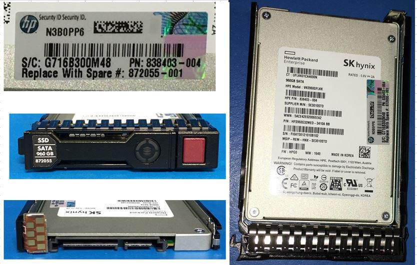 HPE SSD 960GB 6G SFF SATA RI-1 SC