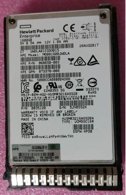 HPE 1.6TB SAS 12G SFF SC DS MU SSD