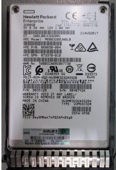 HPE 3.2TB SAS 12G SFF SC DS MU SSD