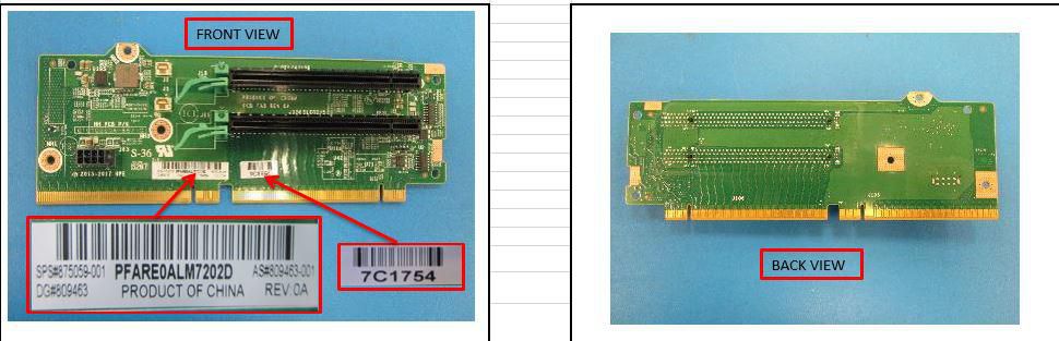 HPE *Non Cancellable/Non Returnable (NCNR)* PCI RISER BOARD X16