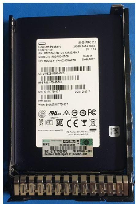 HPE SSD 240GB SFF SATA RI DS SC