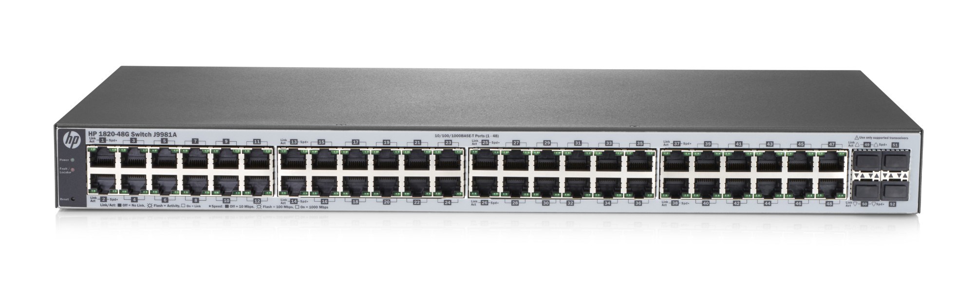 Hewlett Packard Enterprise OfficeConnect 1820 48G Managed L2 Gigabit Ethernet (10/100/1000) 1U Grey