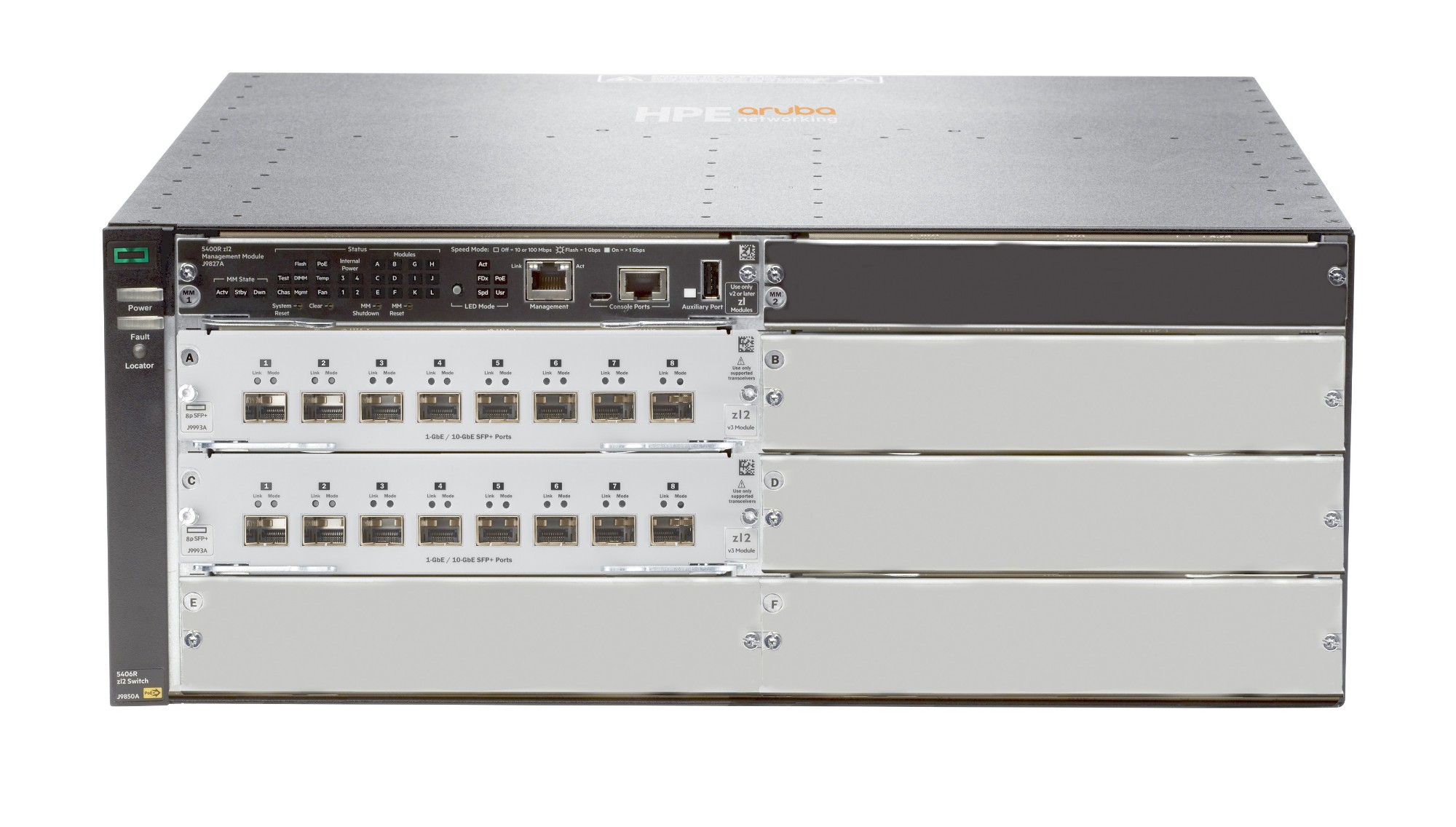 HPE Aruba Networking 5406R 16-port SFP+ (No PSU) v3 zl2 Switch
