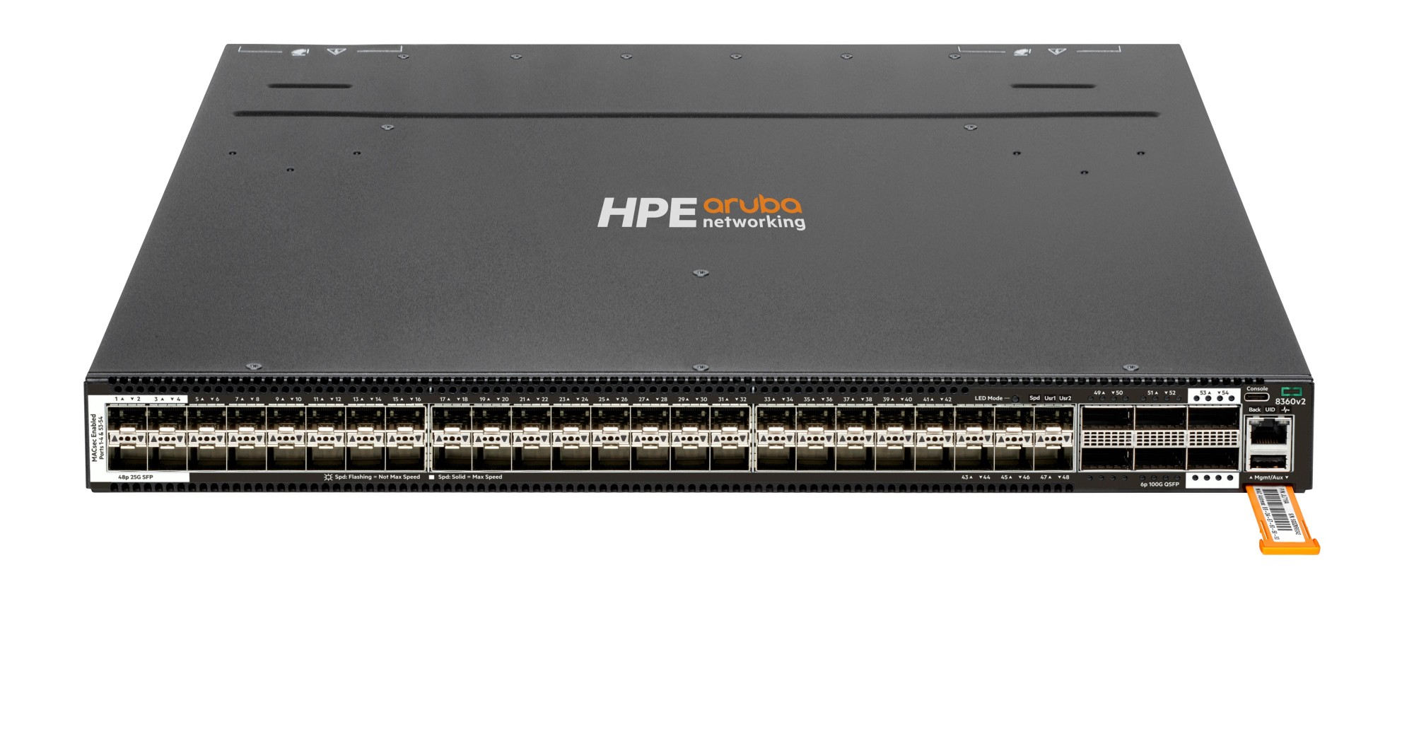 HPE Aruba Networking CX 8360-48Y6C v2 48p 25G SFP28 4Sec 6p 100G QSFP+ 2Sec BF 5 Fans 2AC Bundle
