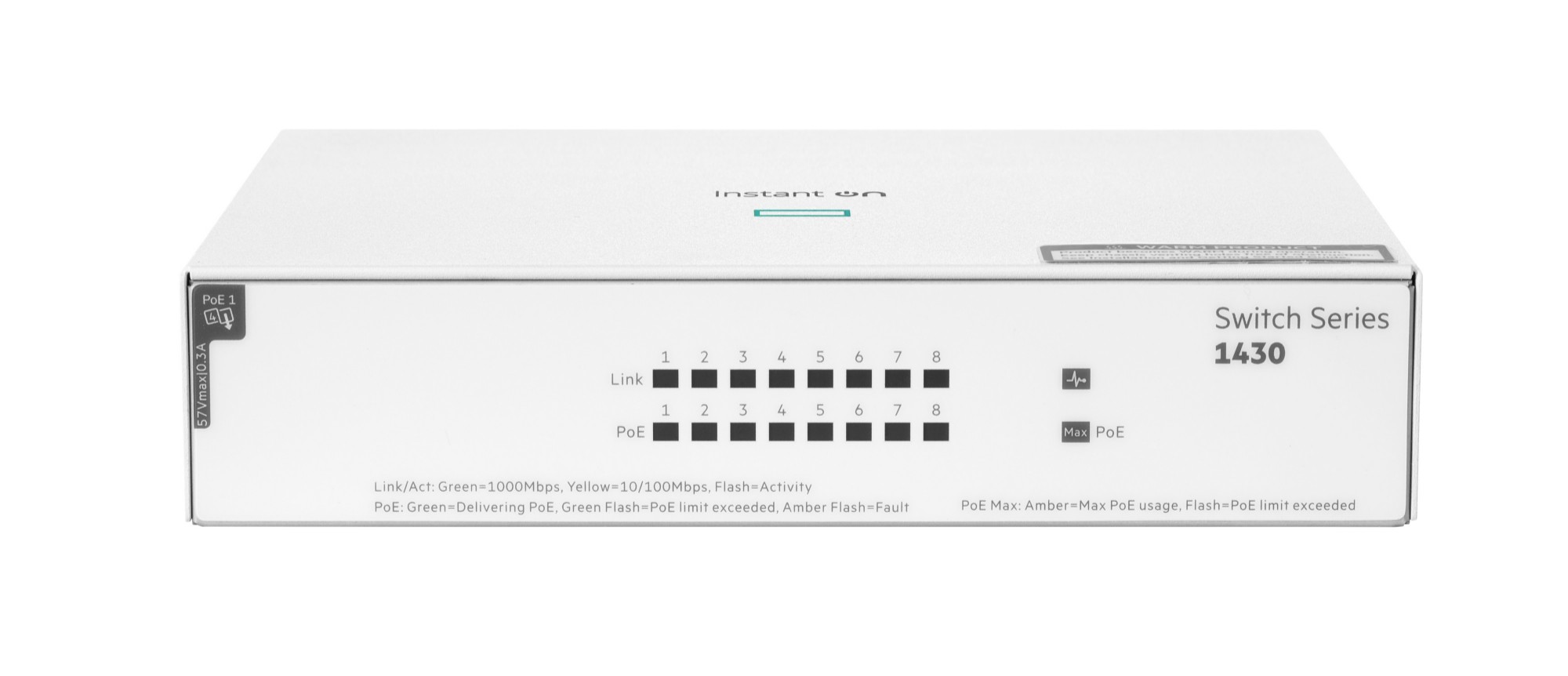 HPE Aruba Networking Networking Instant On Switch 8p Gigabit CL4 PoE 64W 1430