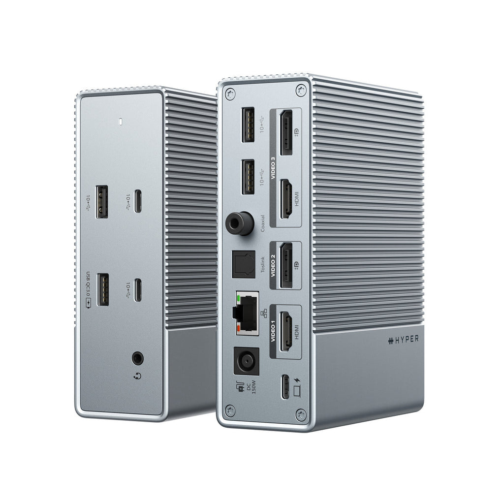 HYPER HDG215-EU laptop dock/port replicator Wired USB 3.2 Gen 1 (3.1 Gen 1) Type-C Silver