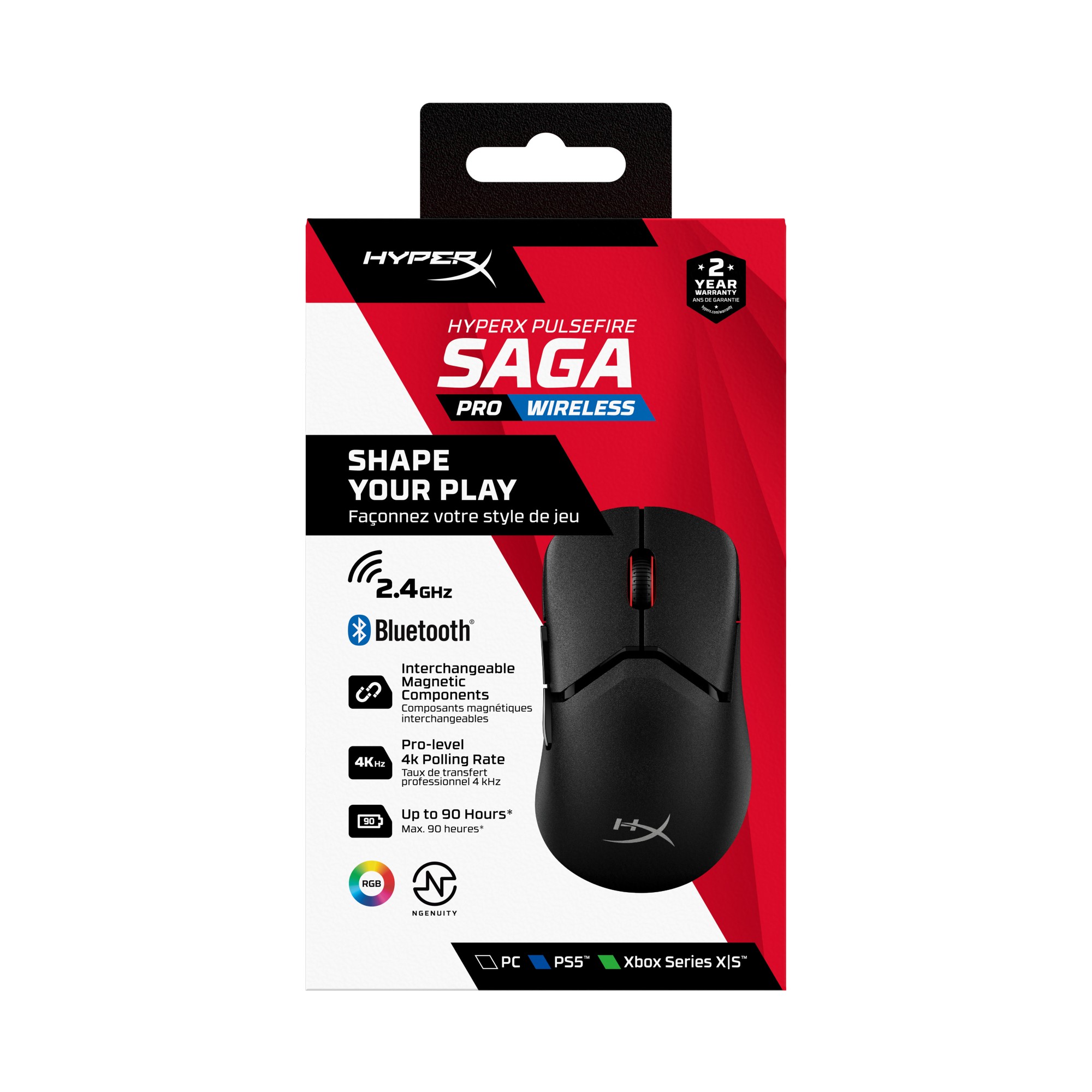 HyperX Pulsefire Saga Pro Wireless Gaming Mouse (Black)