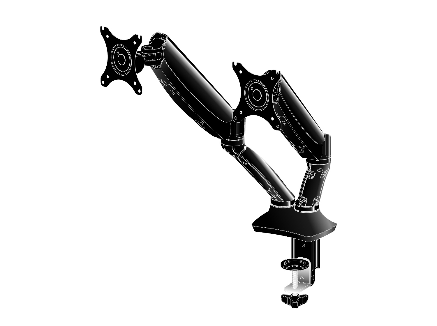 iiyama Sleek and stylish dual gas spring arm