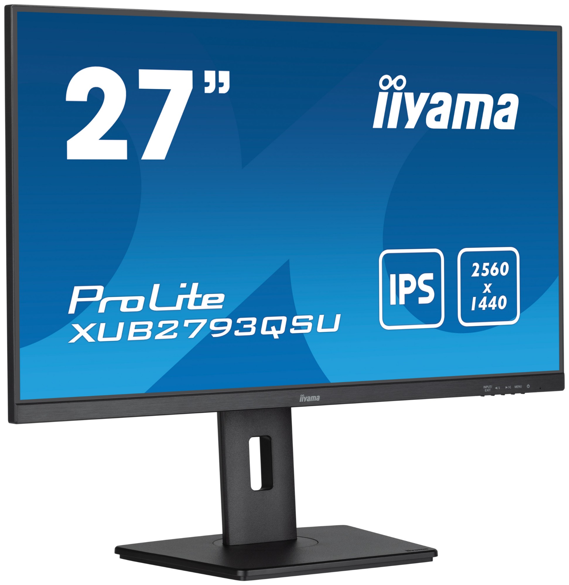 iiyama 27” WQHD IPS technology panel with 150mm height adjustable stand and 100Hz refresh rate