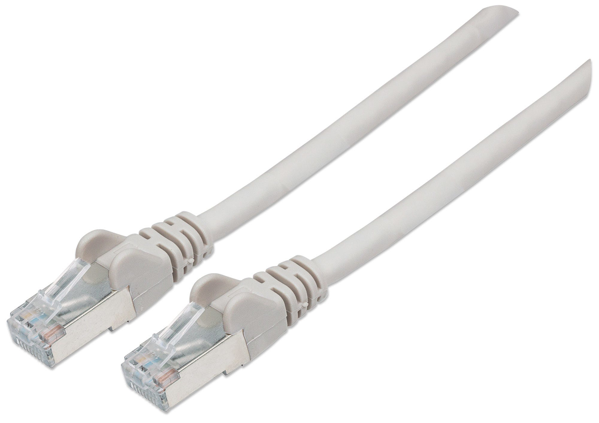 Intellinet Network Patch Cable, Cat6A, 0.5m, Grey, Copper, S/FTP, LSOH / LSZH, PVC, RJ45, Gold Plated Contacts, Snagless, Booted, Lifetime Warranty