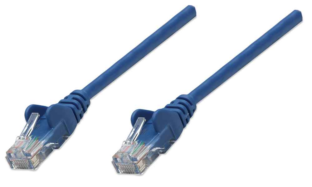 Intellinet Network Patch Cable, Cat5e, 5m, Blue, CCA, U/UTP, PVC, RJ45, Gold Plated Contacts, Snagless, Booted, Lifetime Warranty
