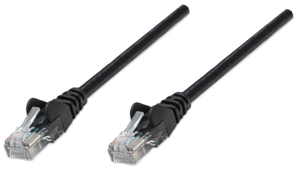Intellinet Network Patch Cable, Cat5e, 2m, Black, CCA, U/UTP, PVC, RJ45, Gold Plated Contacts, Snagless, Booted, Lifetime Warranty