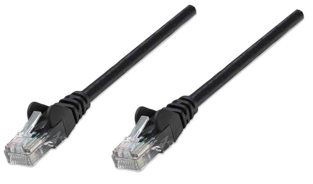 Intellinet Network Patch Cable, Cat5e, 5m, Black, CCA, U/UTP, PVC, RJ45, Gold Plated Contacts, Snagless, Booted, Lifetime Warranty