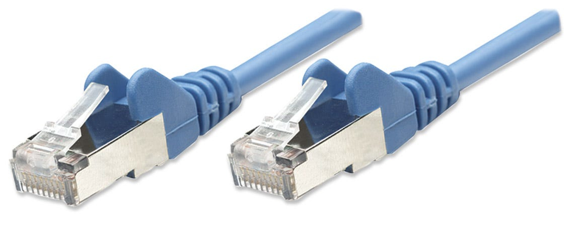 Intellinet Network Patch Cable, Cat5e, 7.5m, Blue, CCA, SF/UTP, PVC, RJ45, Gold Plated Contacts, Snagless, Booted, Lifetime Warranty