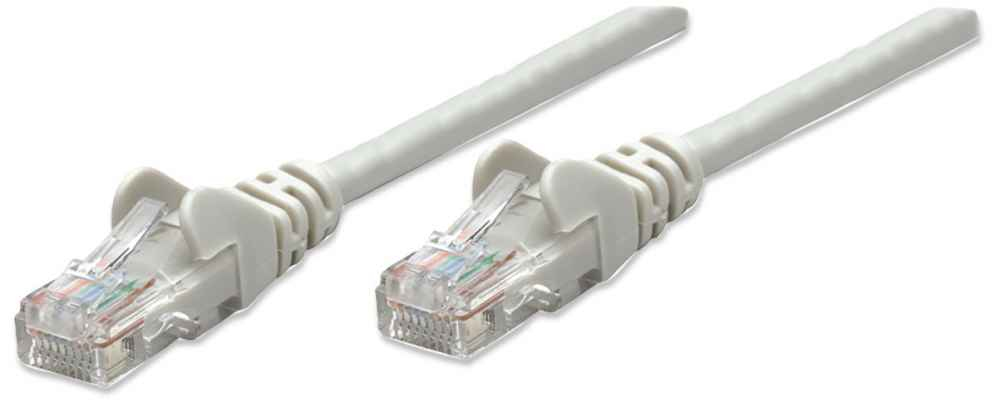 Intellinet Network Patch Cable, Cat6, 0.5m, Grey, CCA, U/UTP, PVC, RJ45, Gold Plated Contacts, Snagless, Booted, Lifetime Warranty