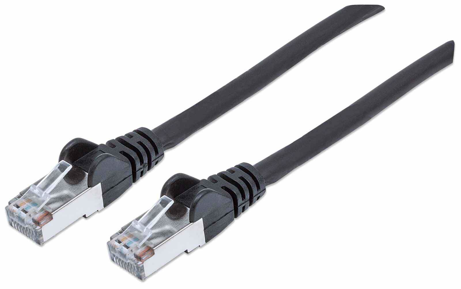 Intellinet Network Patch Cable, Cat7 Cable/Cat6A Plugs, 2m, Black, Copper, S/FTP, LSOH / LSZH, PVC, RJ45, Gold Plated Contacts, Snagless, Booted, Lifetime Warranty