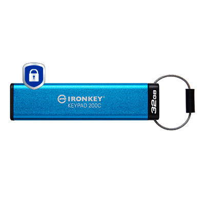 Kingston Technology IronKey 32GB USB-C Keypad 200C, FIPS 140-3 Lvl 3 (Pending) AES-256