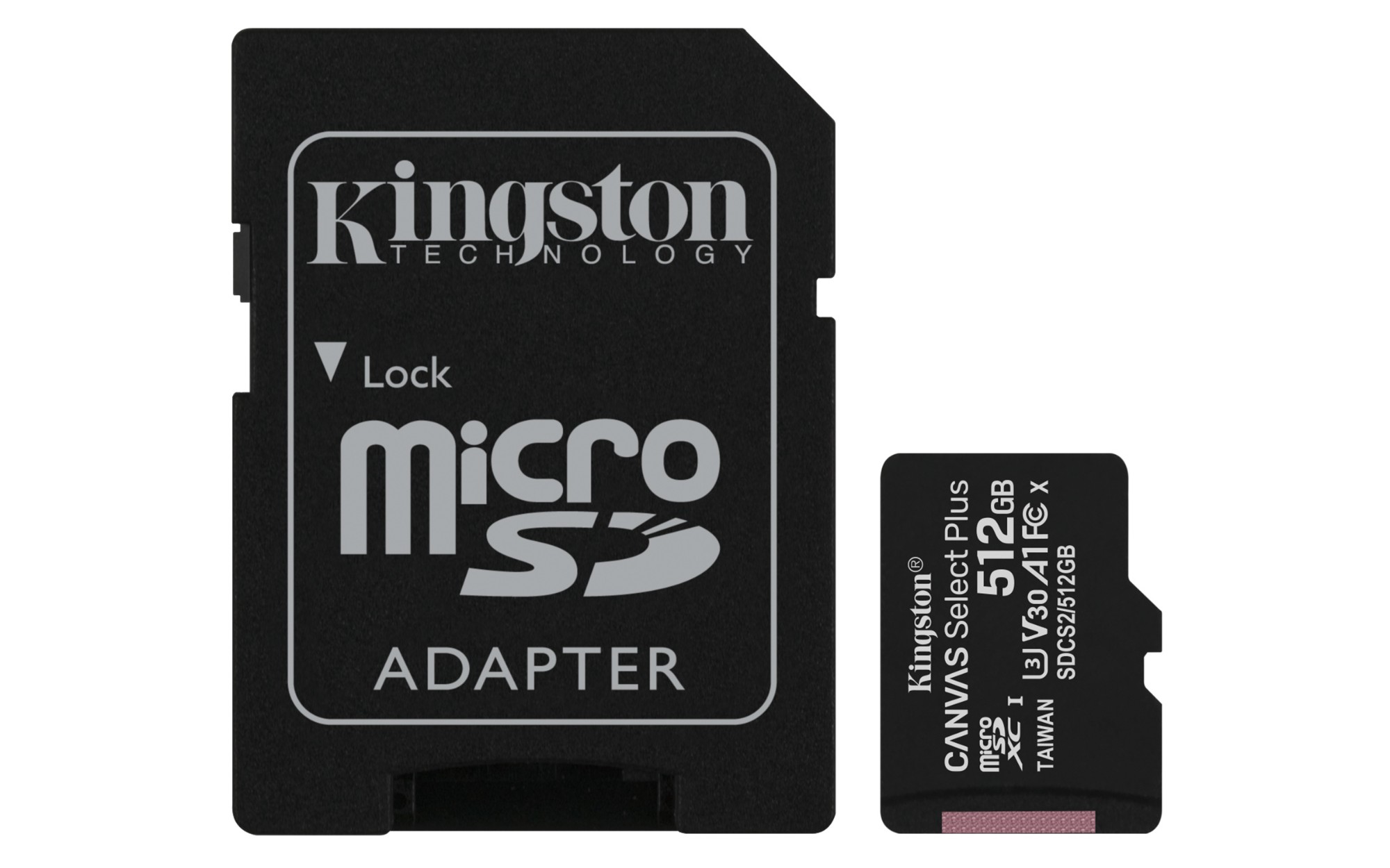 Kingston Technology Canvas Select 512GB micSDXC Plus 100R A1 C10 Card + ADP