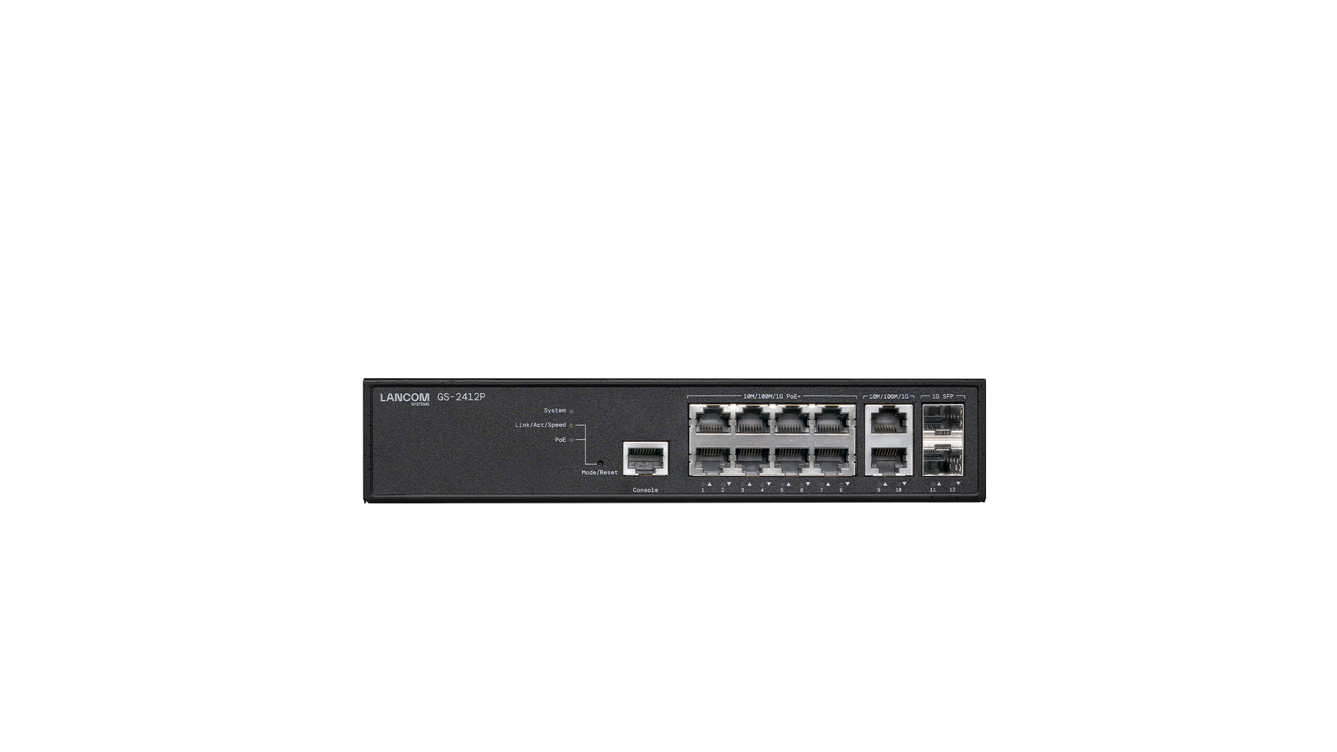 GS-2412P Managed L2+ Gigabit Ethernet (10/100/1000) Power over Ethernet (PoE) Black