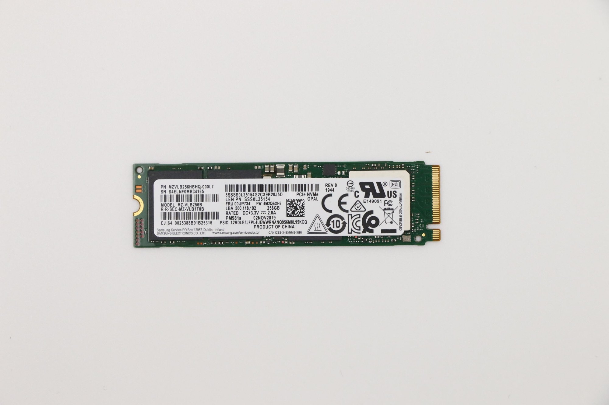 Lenovo 00UP734 internal solid state drive 256 GB M.2 PCI Express NVMe