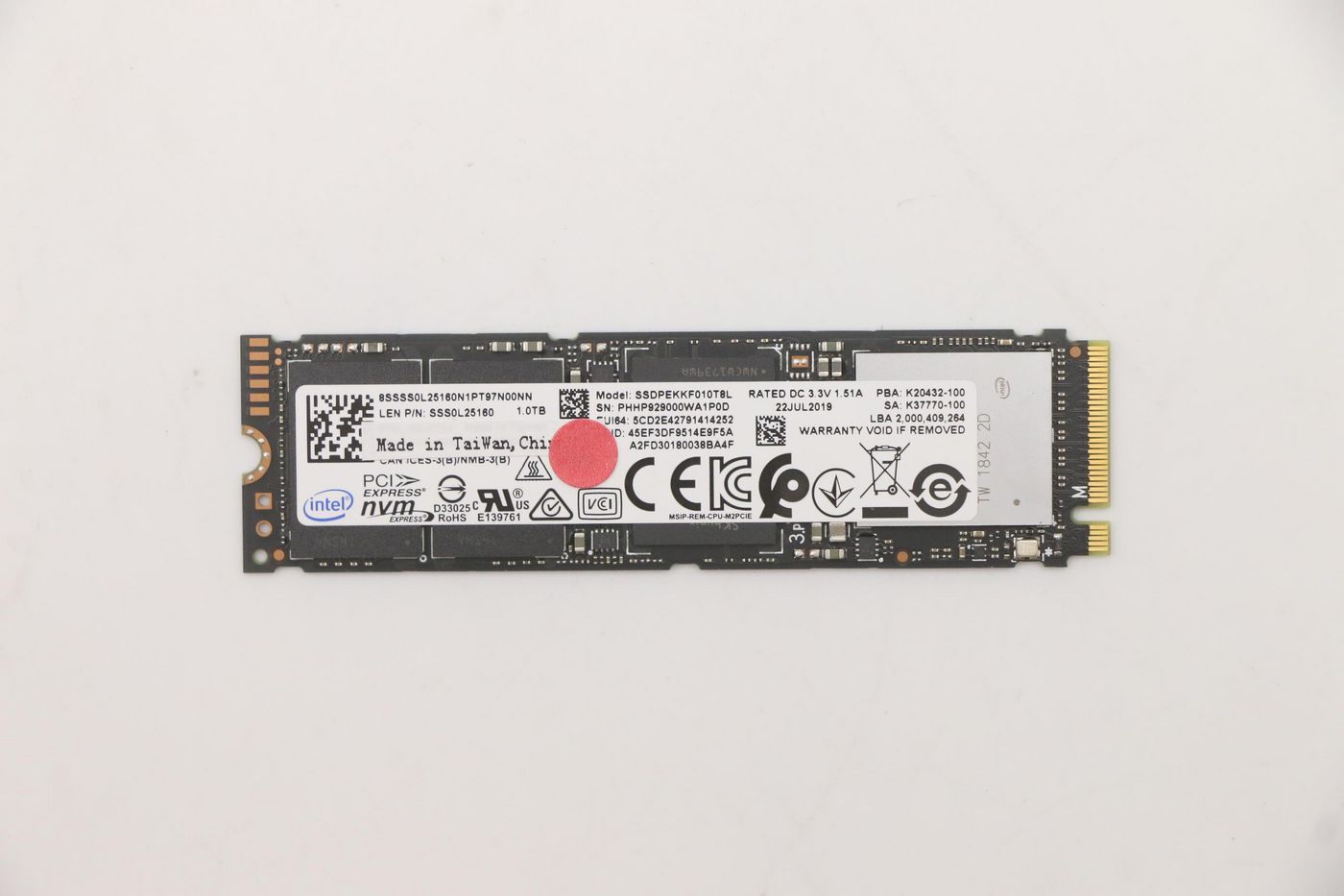 Lenovo 1TB M.2 2280 PCIe NVMe SSD