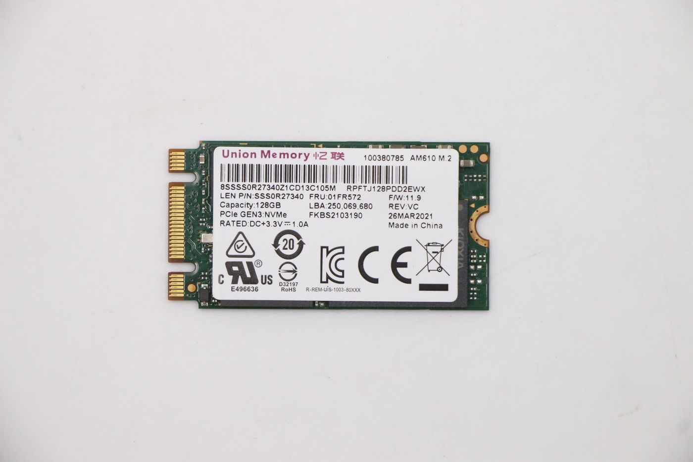 Lenovo UMIS AM610 128GB M.2 PCIe