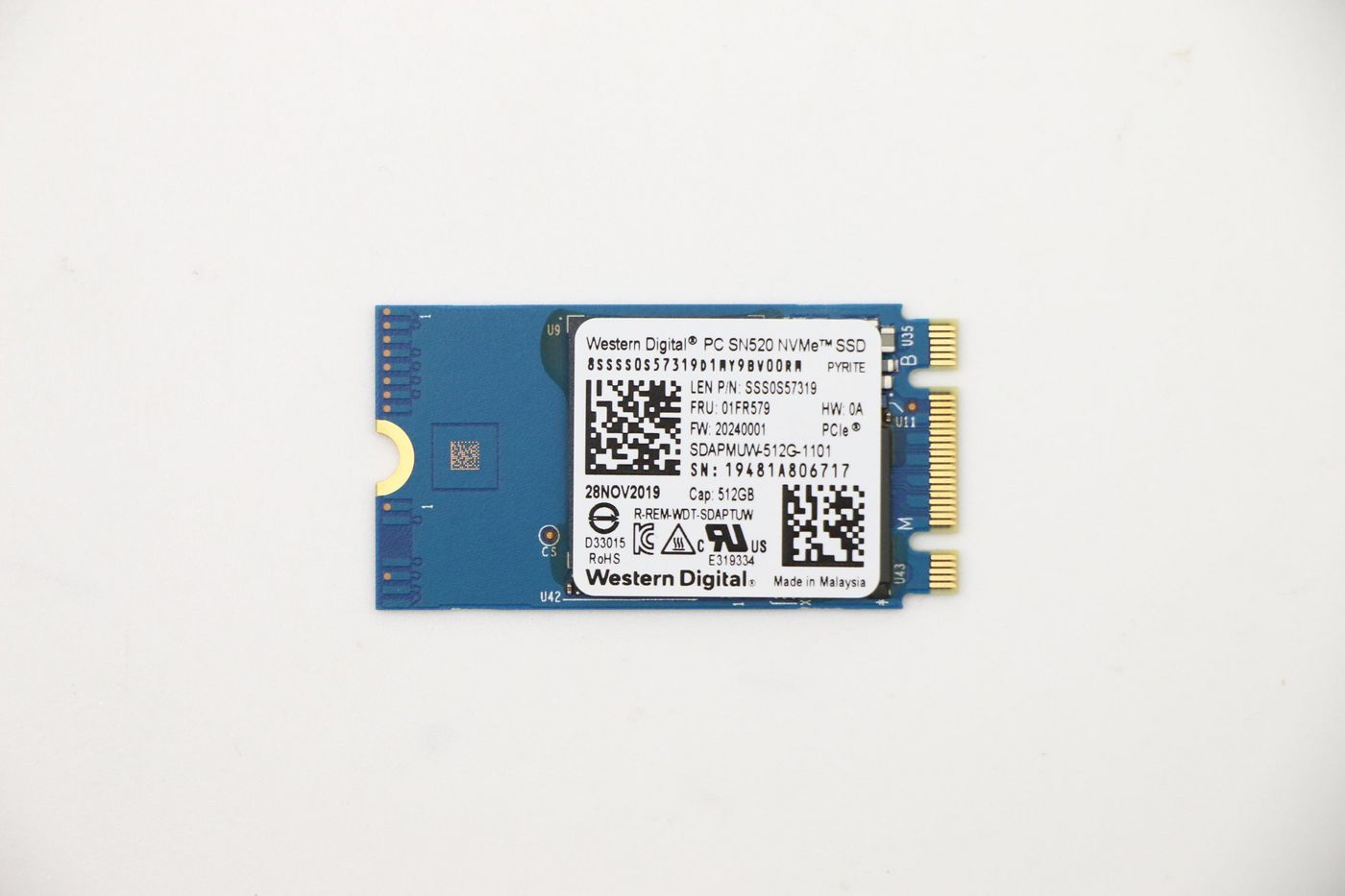 Lenovo 512GB M.2 PCIe 2242 SSD with